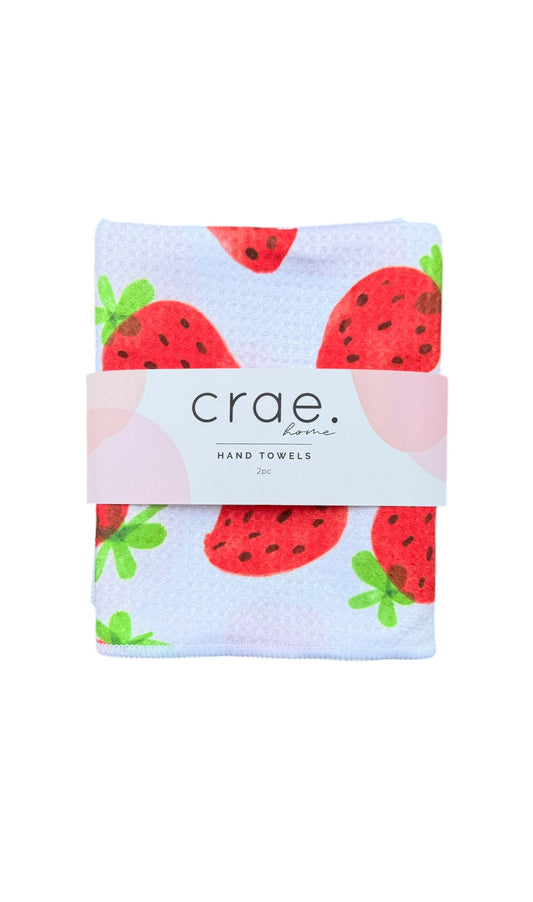 Pinner Gray/Strawberry Days: 2 Double Sided-Hand Towels