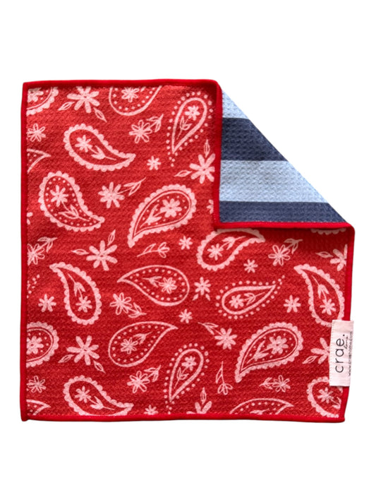 Bandana Blues: Reversible Washcloth