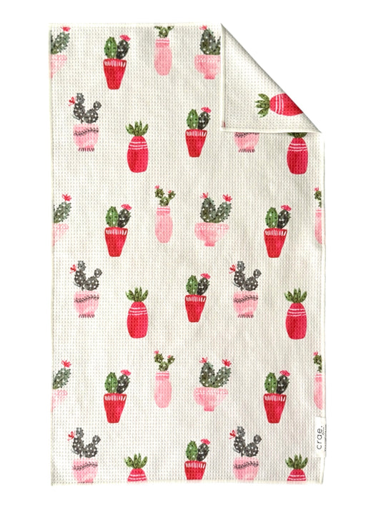 Pots Of Prickles: Double-Sided Hand Towel