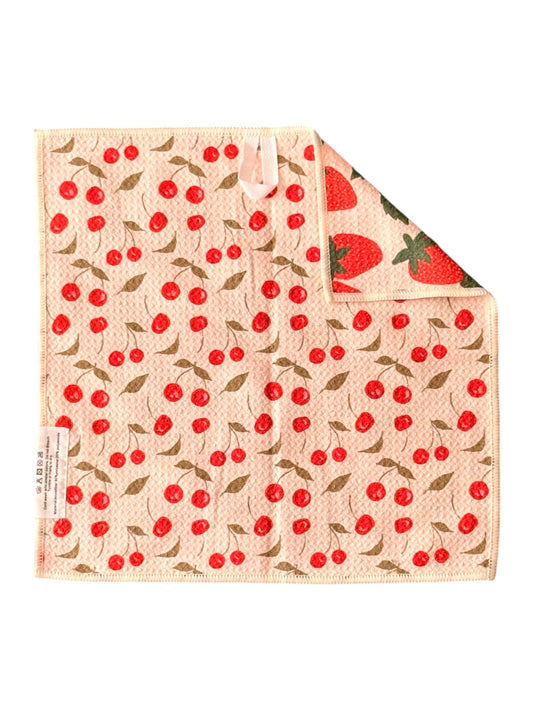 Berries & Cherries: Reversible Washcloth