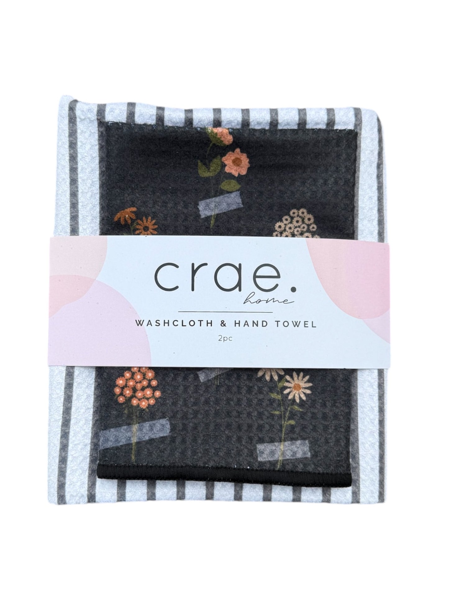 Pinner Gray/ Memory Of You: Double Sided-Hand Towel Washcloth Set
