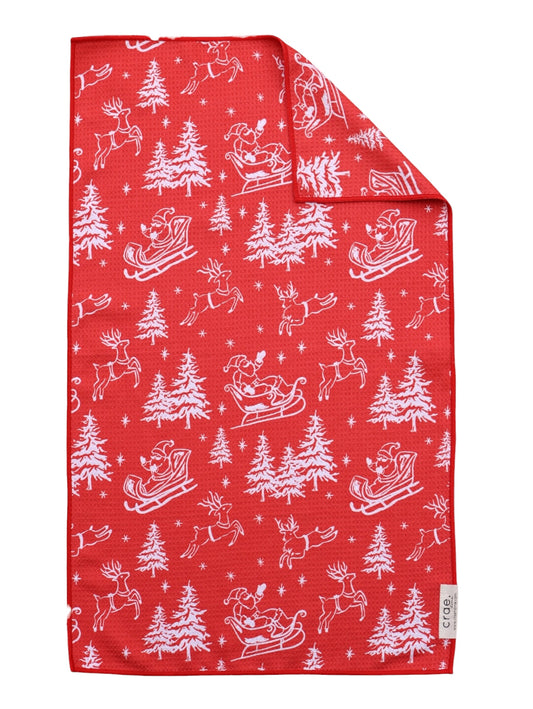 Dashing Through the Snow: Double-Sided Hand Towel