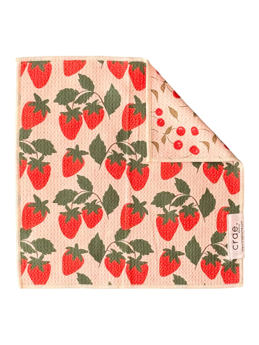 Berries & Cherries: Reversible Washcloth