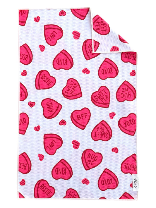 Candy Hearts: Double-Sided Hand Towel