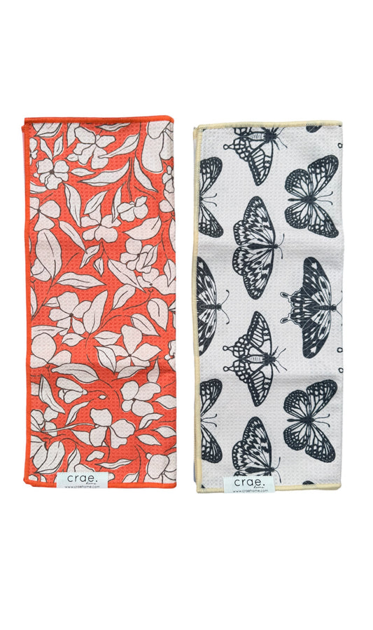 Eleanor/Flutter By: 2 Double Sided-Hand Towels