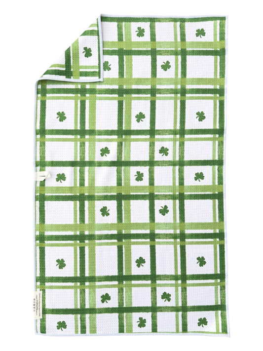 Clover Me In Plaid: Double-Sided Hand Towel