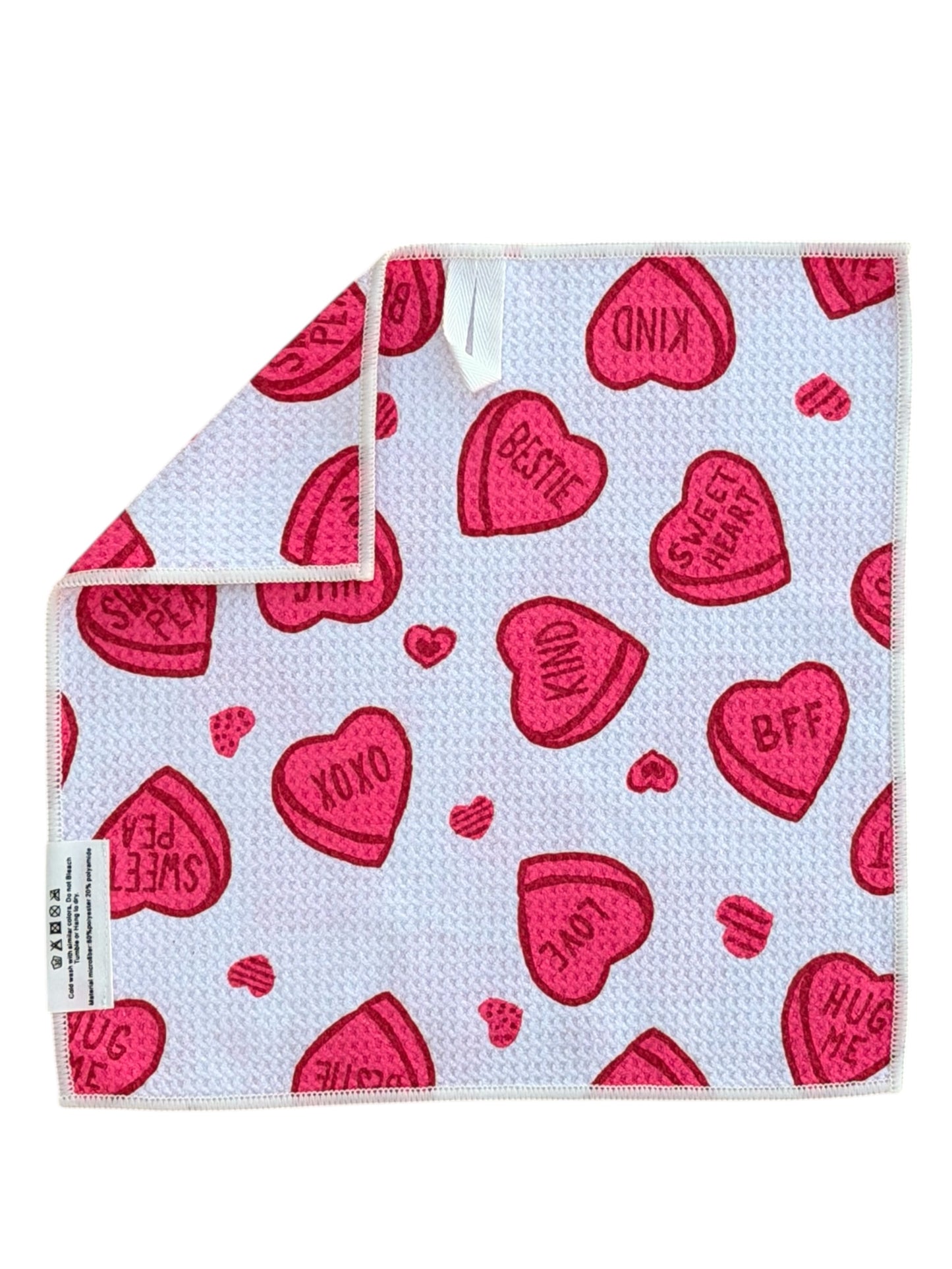 Candy Hearts: Double-Sided Washcloth
