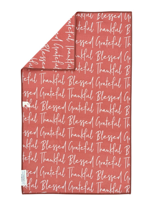 Grateful, Thankful, Blessed: Double-Sided Hand Towel