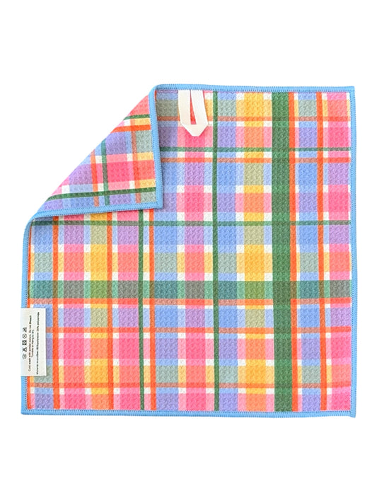 Joyful Grid: Double-Sided Washcloth