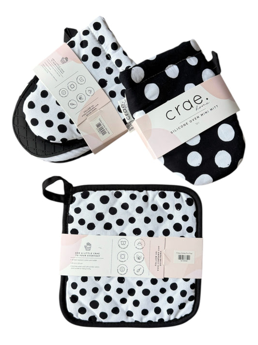 Polka Dottie: 2 Mini Mitt + 1 Pot Pad Bundle Pack