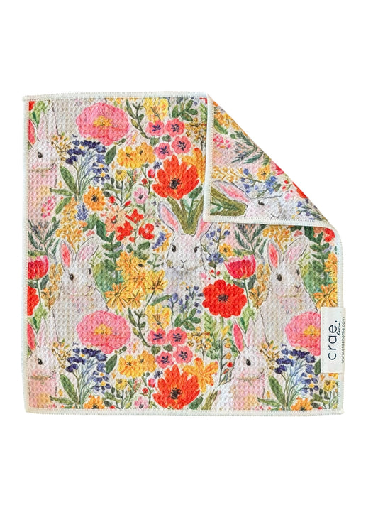 Bunny Blooms: Double-Sided Washcloth