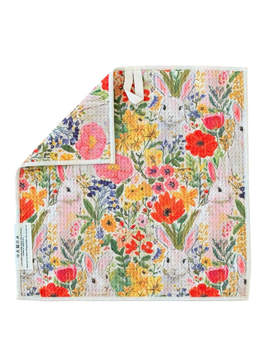Bunny Blooms: Double-Sided Washcloth