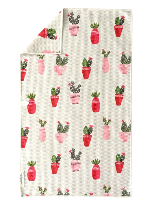 Pots Of Prickles: Double-Sided Hand Towel