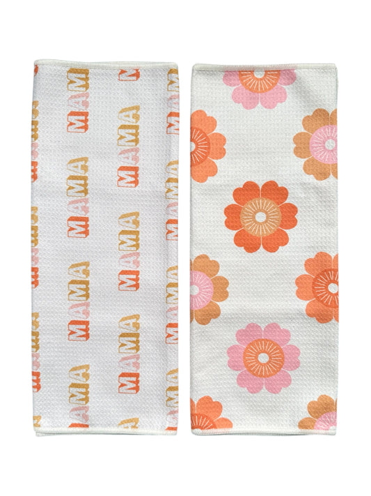 Sincere/I Love You Mama: 2 Double Sided-Hand Towels