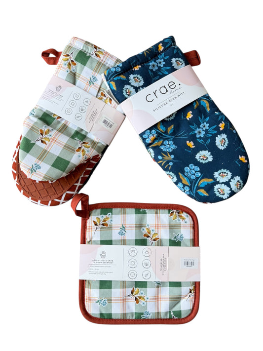 Kristine: 2 Oven Mitt + 1 Pot Pad Bundle Pack