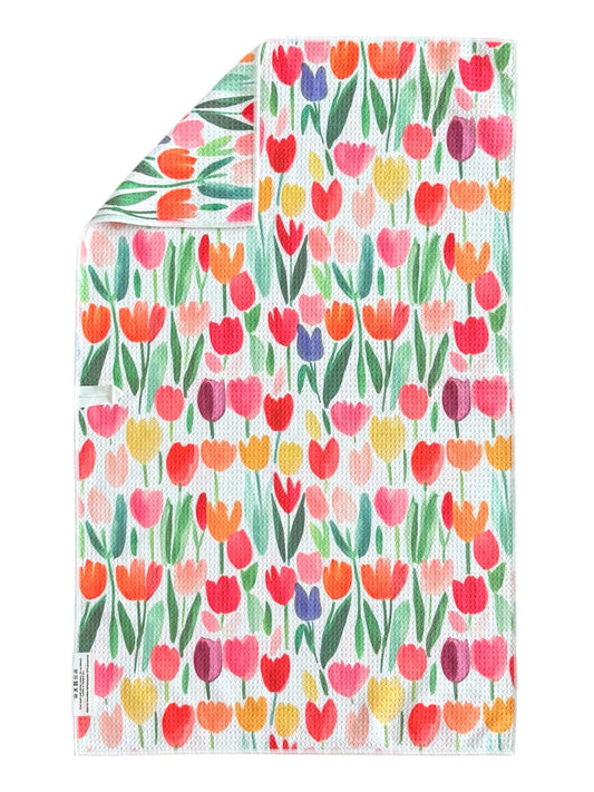 Tulip Time: Double-Sided Hand Towel