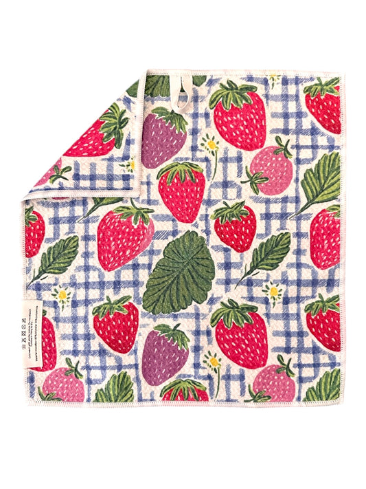 Gingham Berry: Double-Sided Washcloth