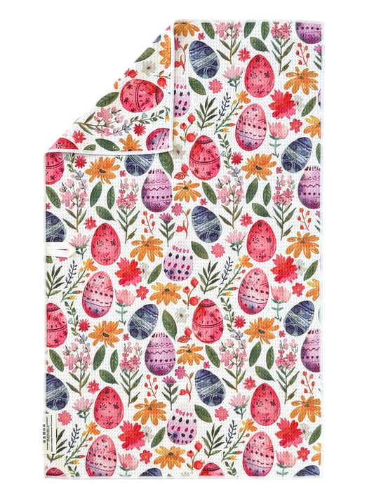 Eggs In Bloom: Double-Sided Hand Towel