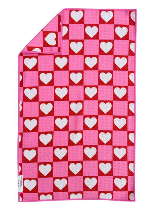 Check On My Heart: Double-Sided Hand Towel