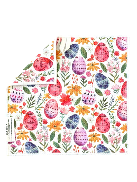 Eggs In Bloom: Double-Sided Washcloth