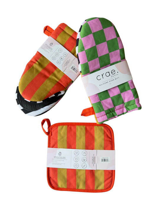 Riglee: 2 Oven Mitt + 1 Pot Pad Bundle Pack