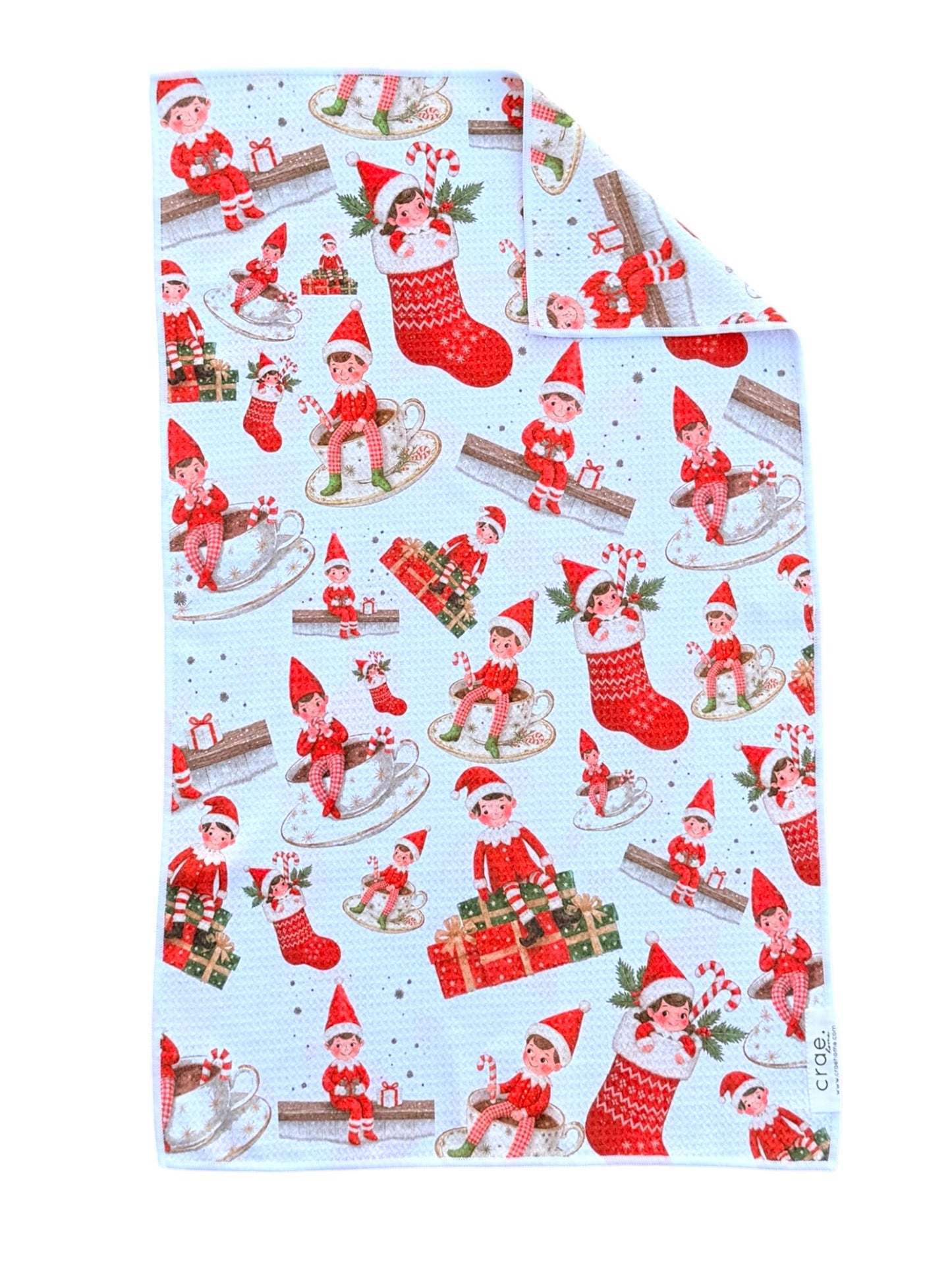 A Little Elf Mischief: Double-Sided Hand Towel