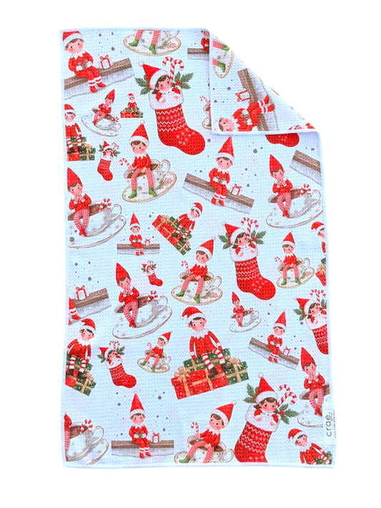 A Little Elf Mischief: Double-Sided Hand Towel