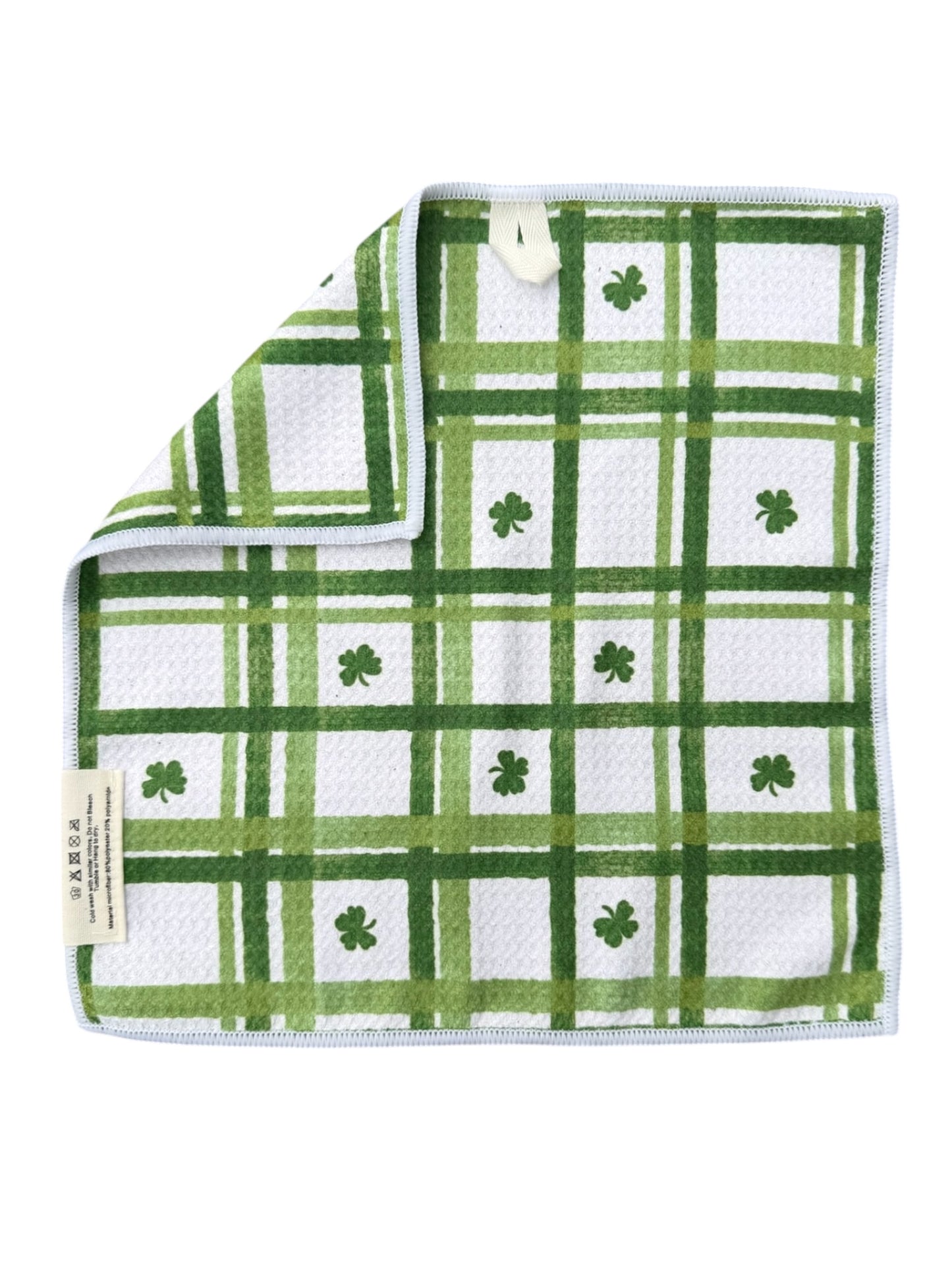Clover Me In Plaid: Double-Sided Washcloth