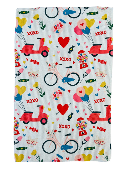 Scootering For Your Heart: Single-Sided Hand Towel