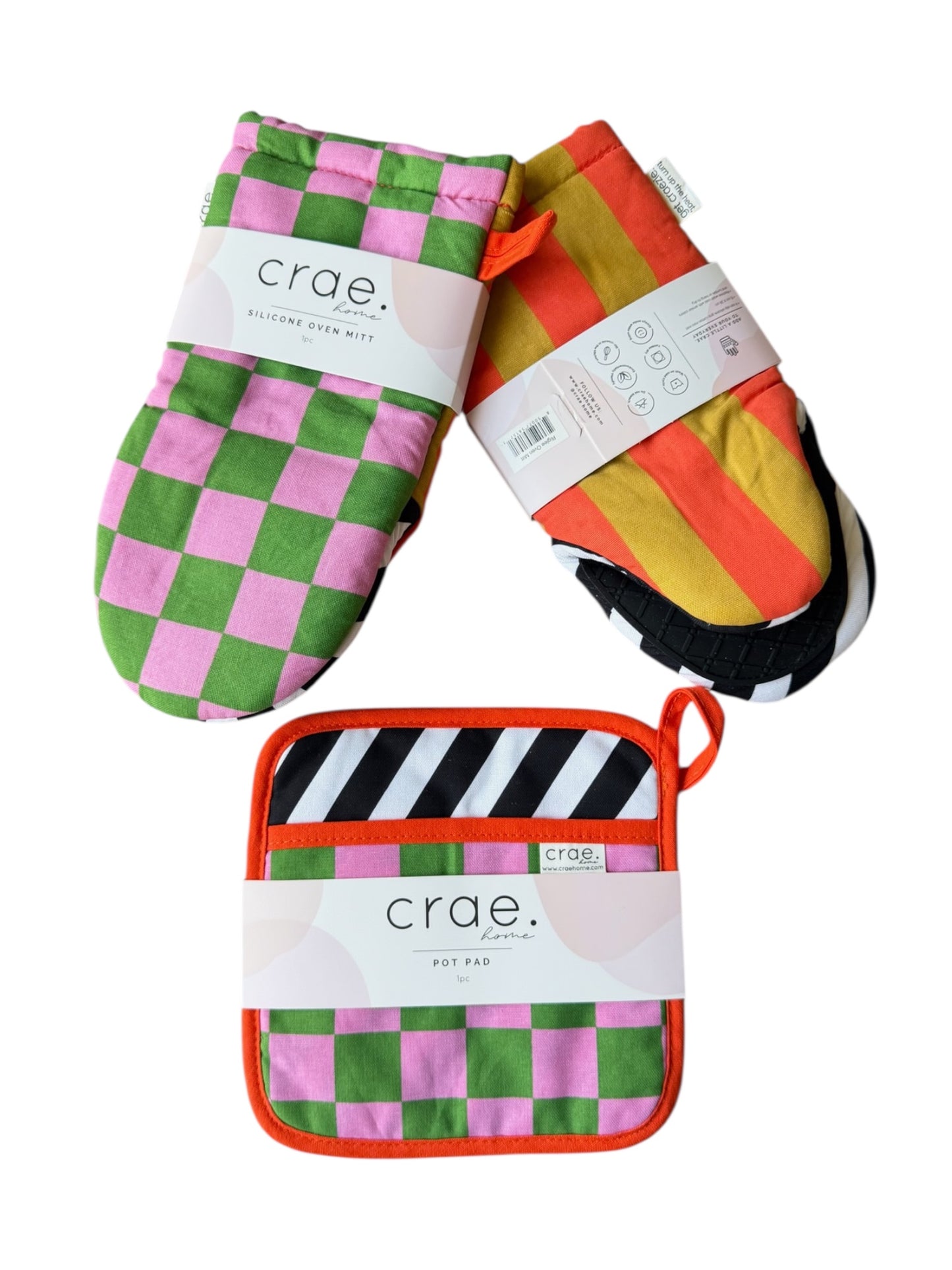 Riglee: 2 Oven Mitt + 1 Pot Pad Bundle Pack