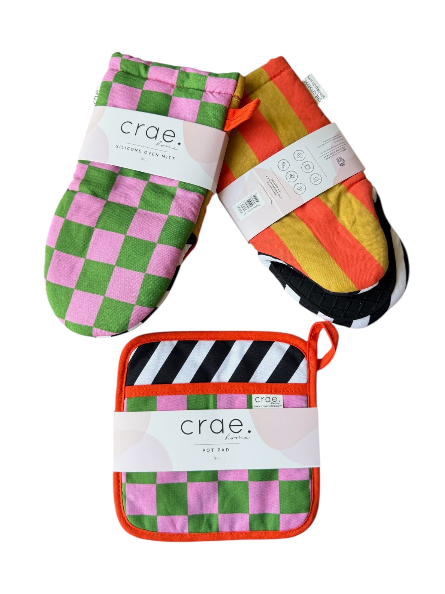 Riglee: 2 Oven Mitt + 1 Pot Pad Bundle Pack