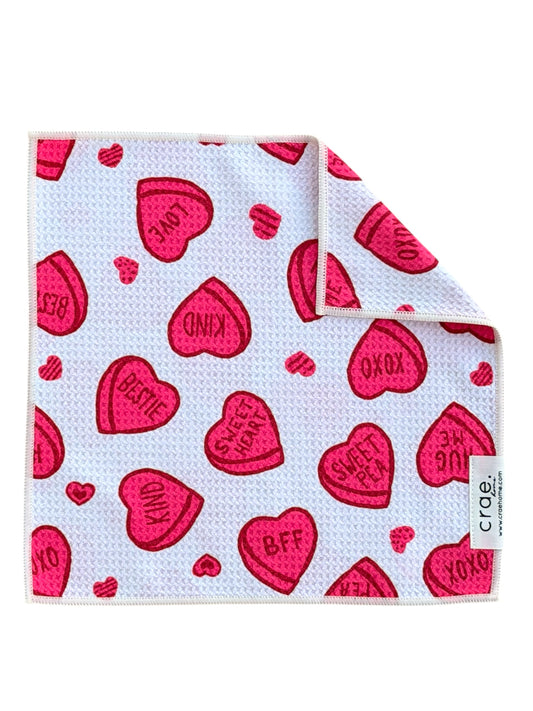 Candy Hearts: Double-Sided Washcloth