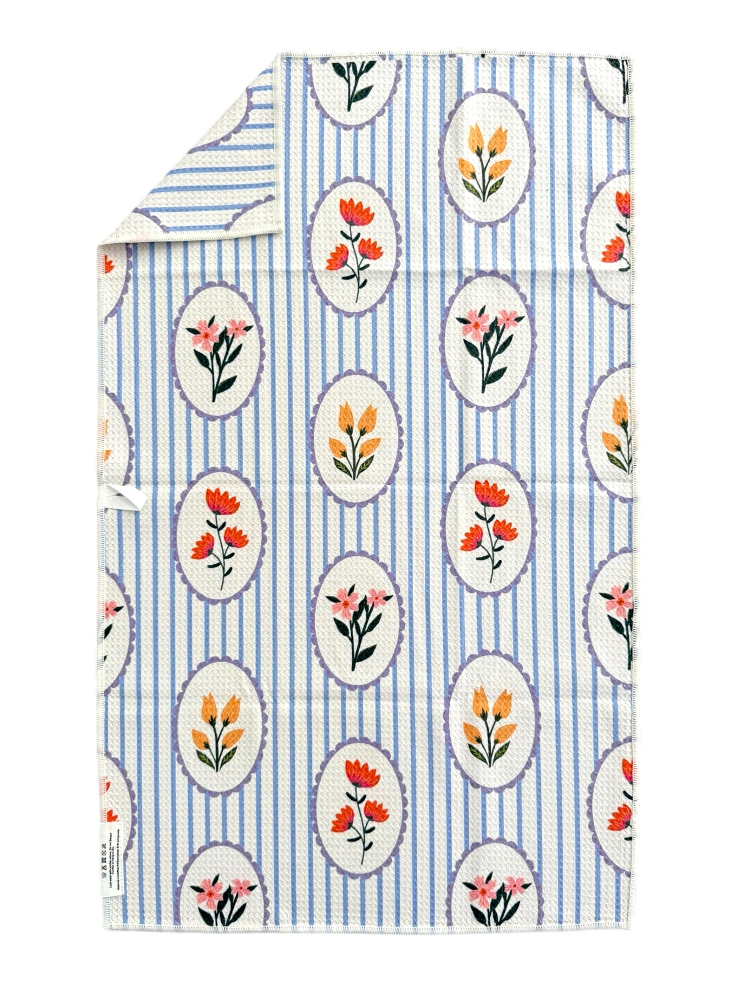 Fluffy Bunny/April Flowers: 2 Double Sided-Hand Towels