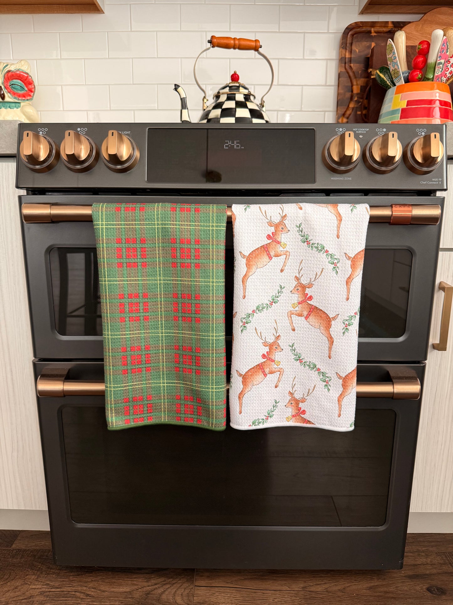 Reindeer Prance: Double-Sided Hand Towel