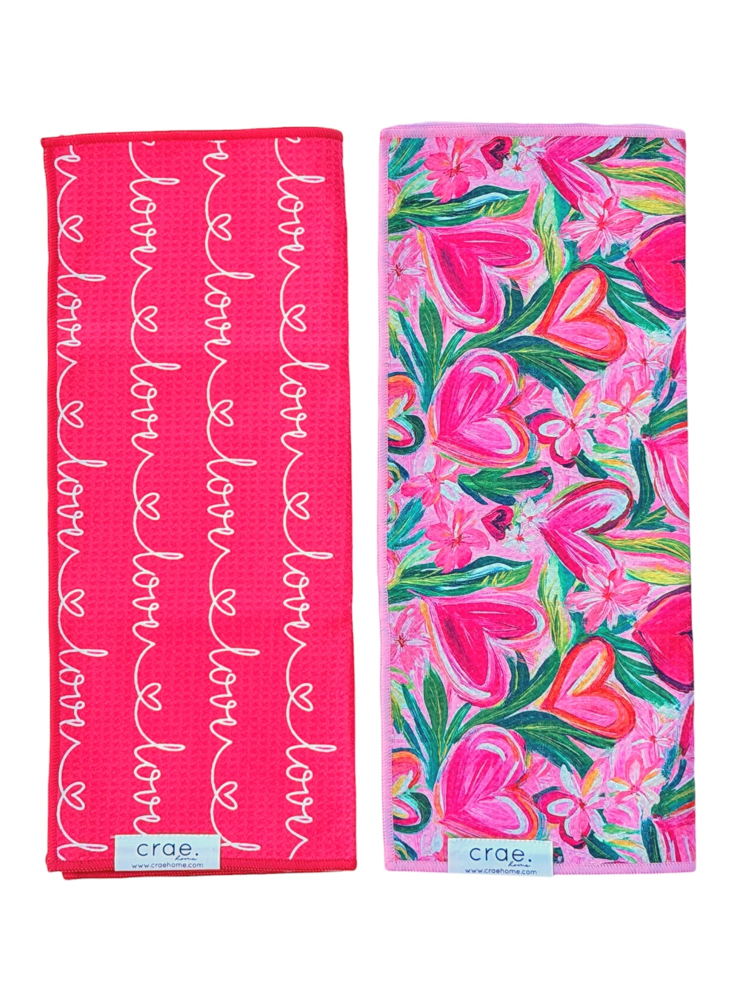 Growing Love/Written In Love: 2 Double Sided-Hand Towels