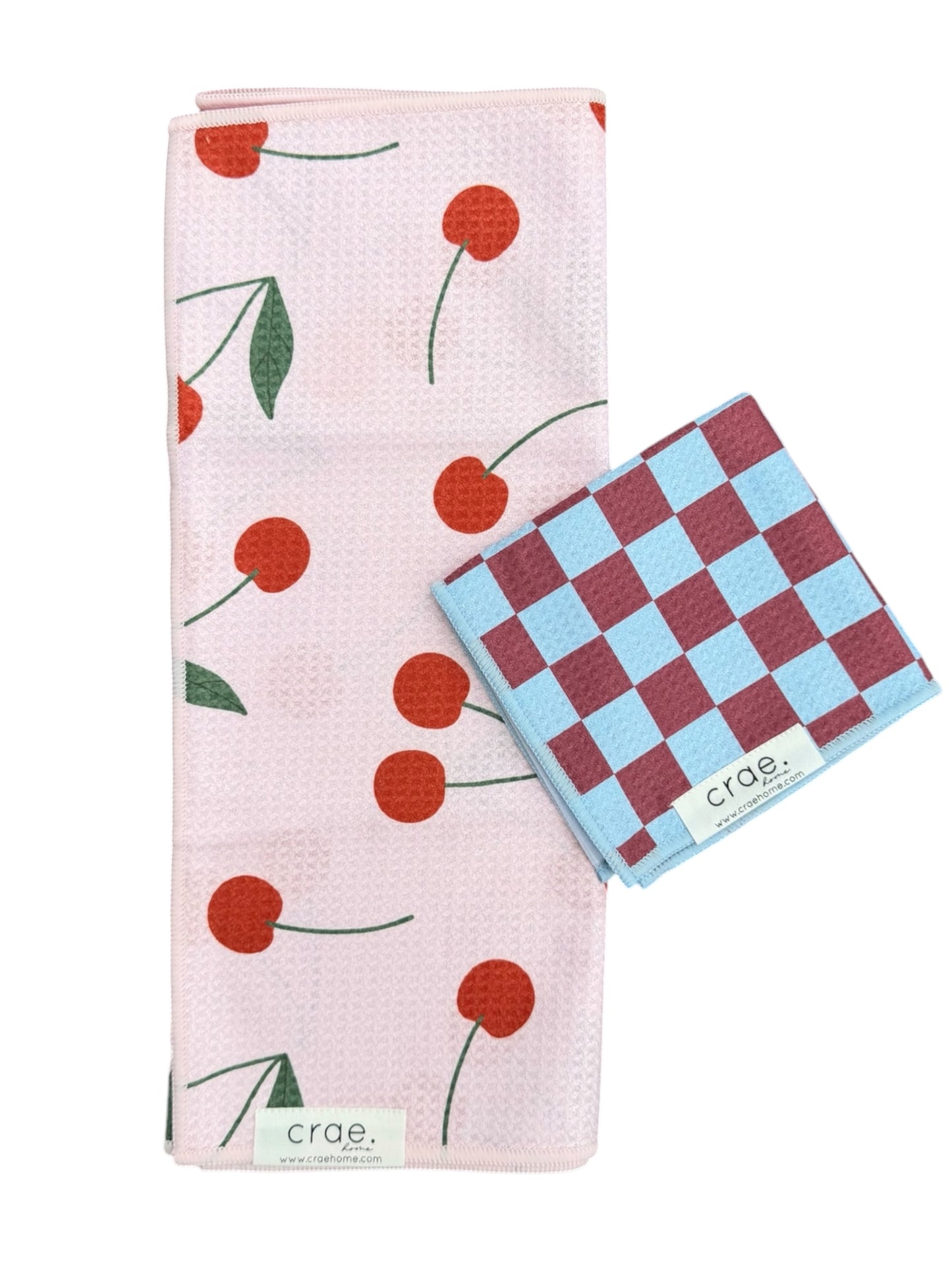 Put A Cherry On It/Zeze: Double Sided-Hand Towel Washcloth Set