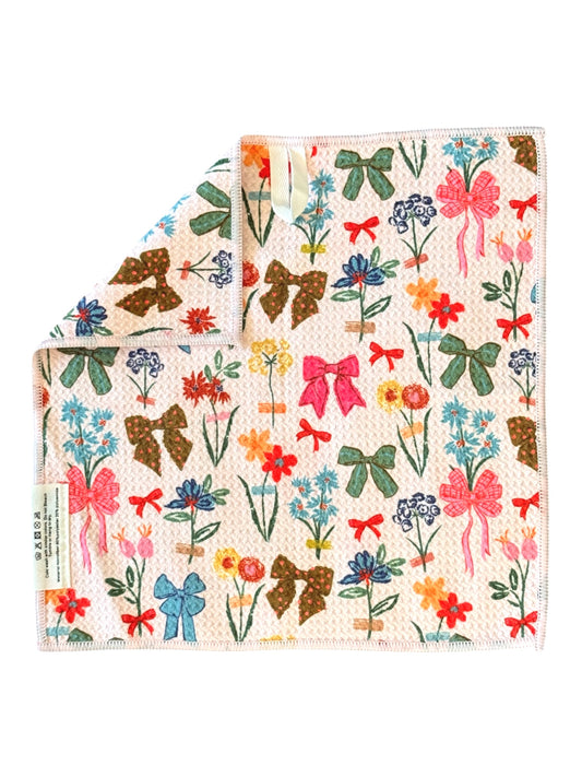 Rows Of Bows: Double-Sided Washcloth