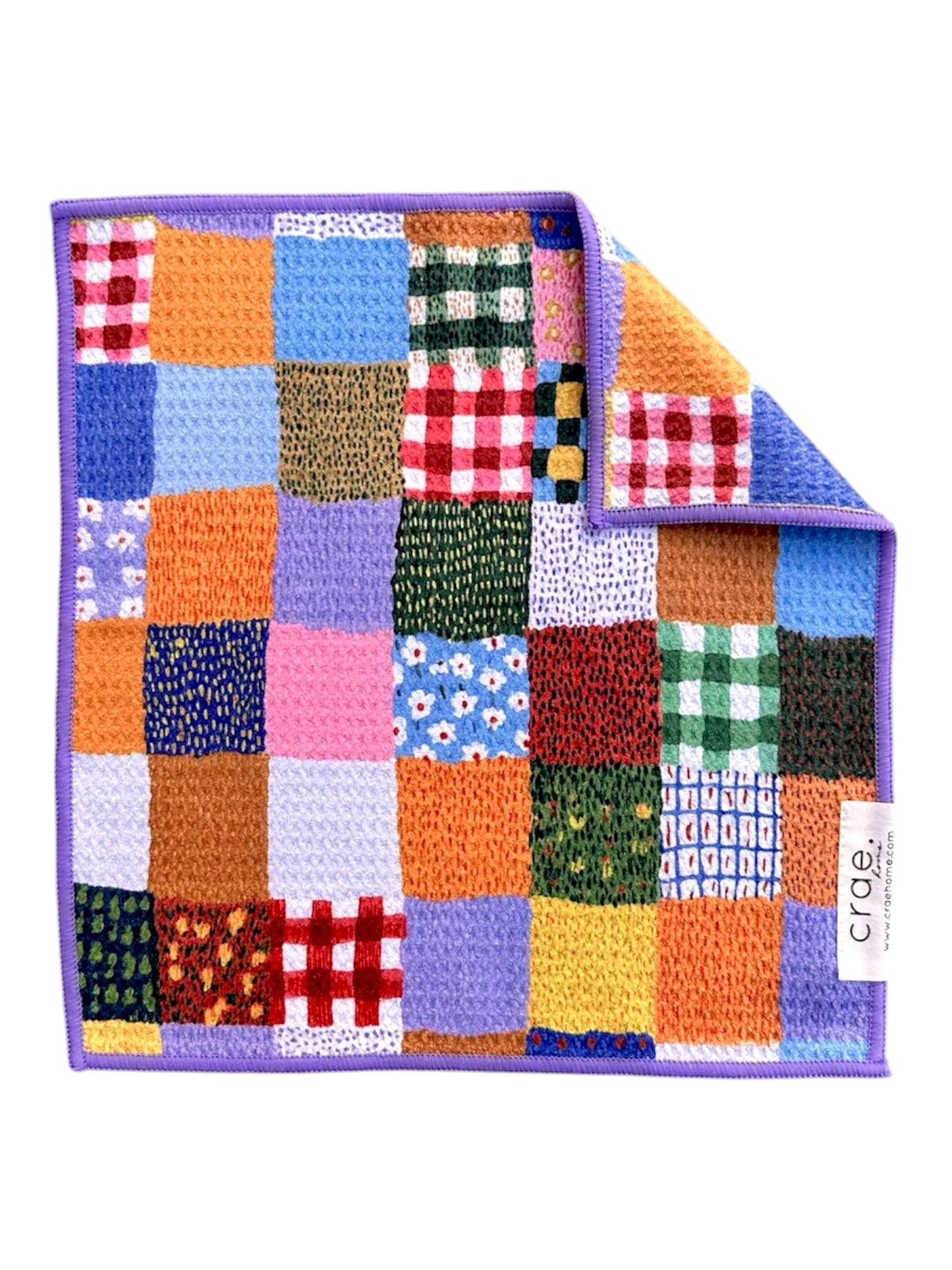 Flamingo Stripes/Patchwork Quilt: Double Sided-Hand Towel Washcloth Set