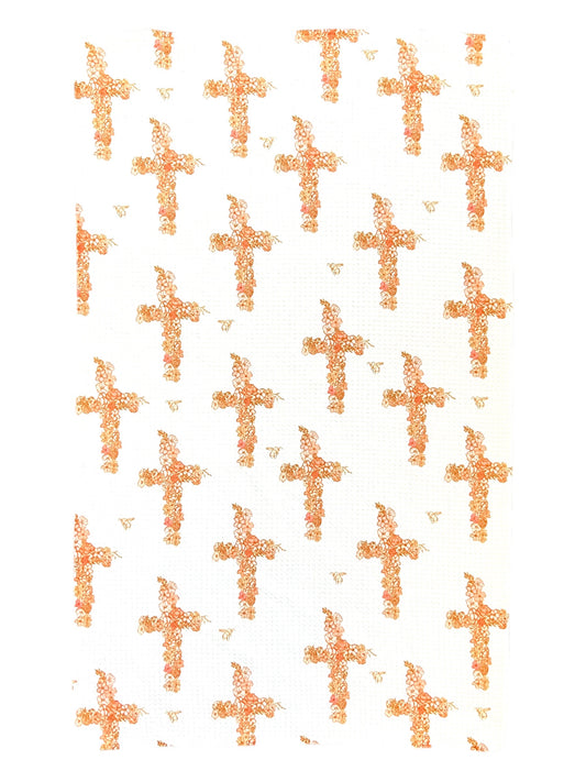 Flower Cross: Single-Sided Hand Towel