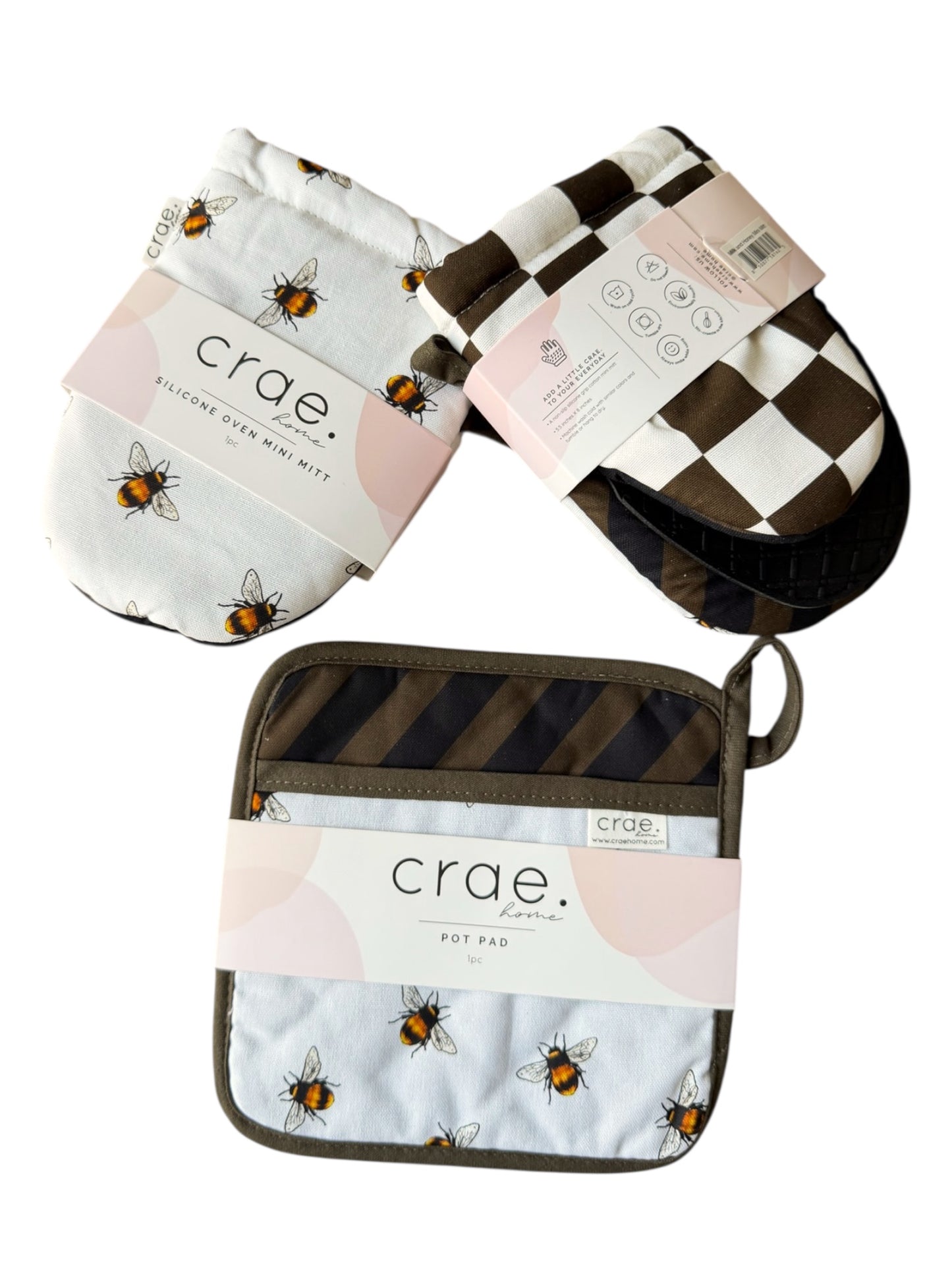 Milk and Honey: 2 Mini Mitt + 1 Pot Pad Bundle Pack