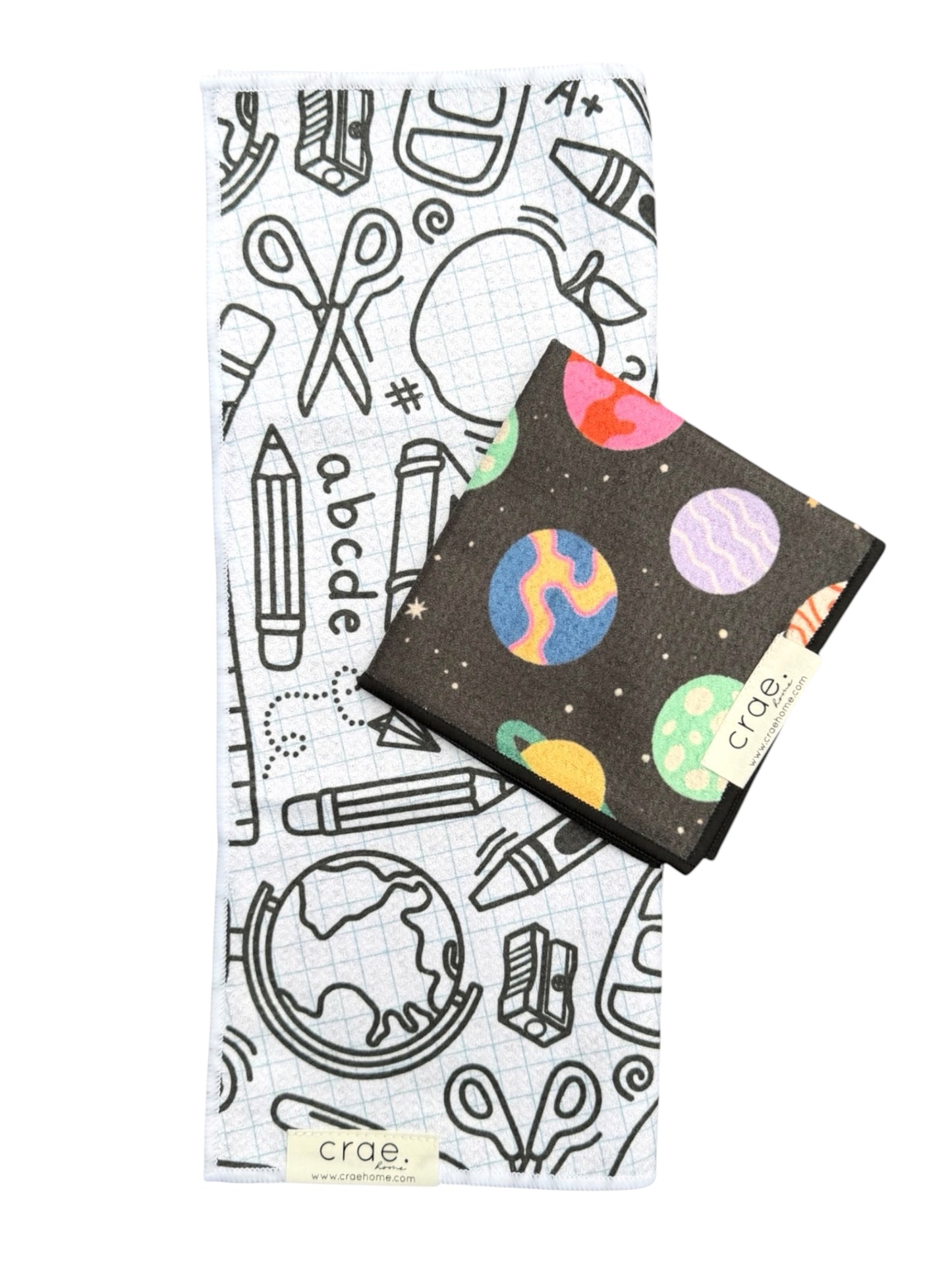 School Daze/Out Of This World: Double Sided-Hand Towel Washcloth Set