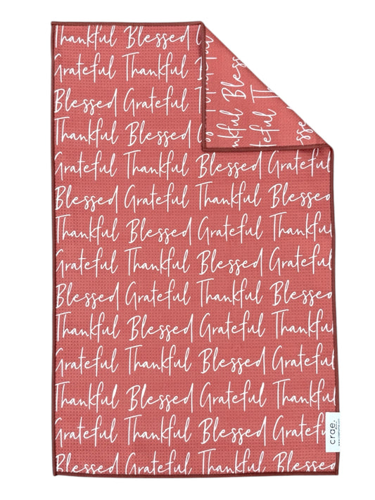 Grateful, Thankful, Blessed: Double-Sided Hand Towel