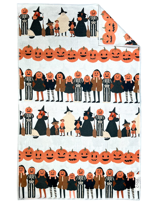 Pumpkin Masquerade: Double-Sided Hand Towel