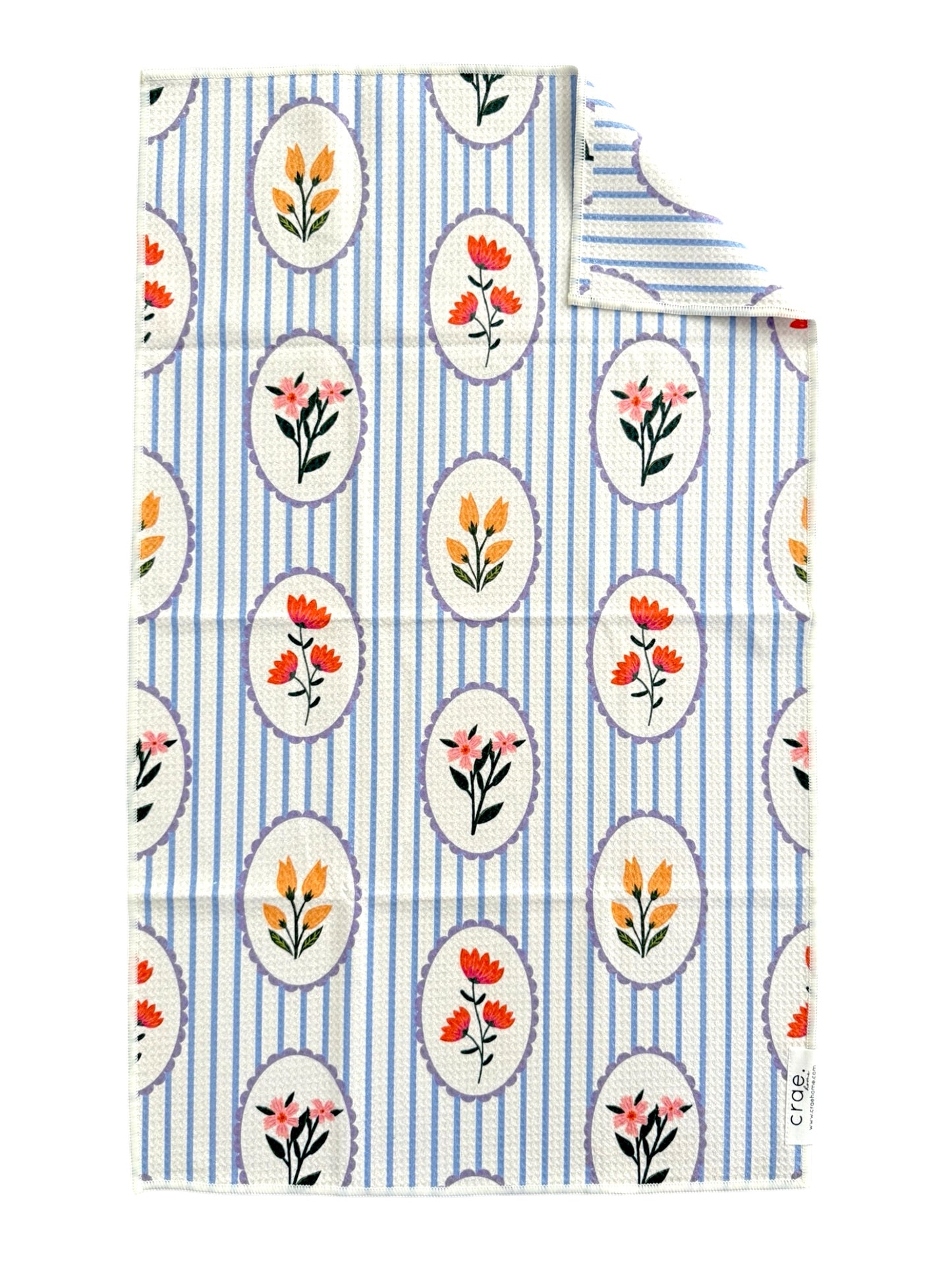 Fluffy Bunny/April Flowers: 2 Double Sided-Hand Towels