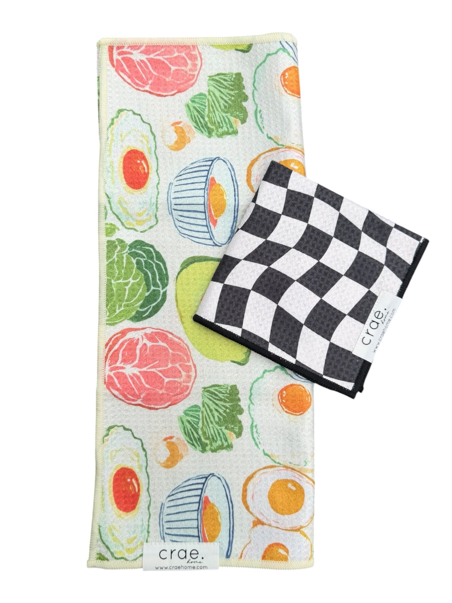 Brunchin'/Charstir: Double Sided-Hand Towel Washcloth Set