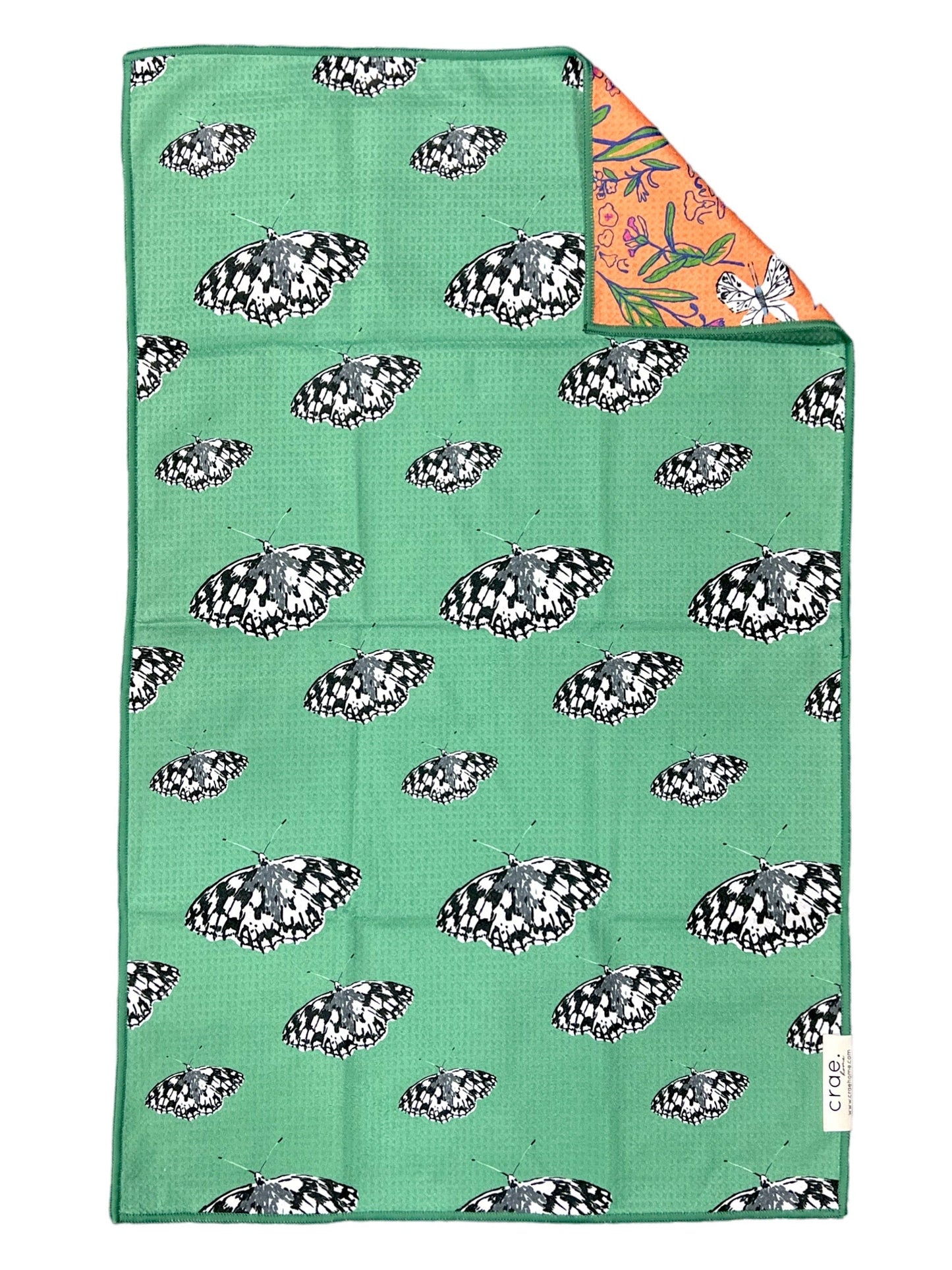 Papillon/Polka Dottie: Reversible-Hand Towel Washcloth Set