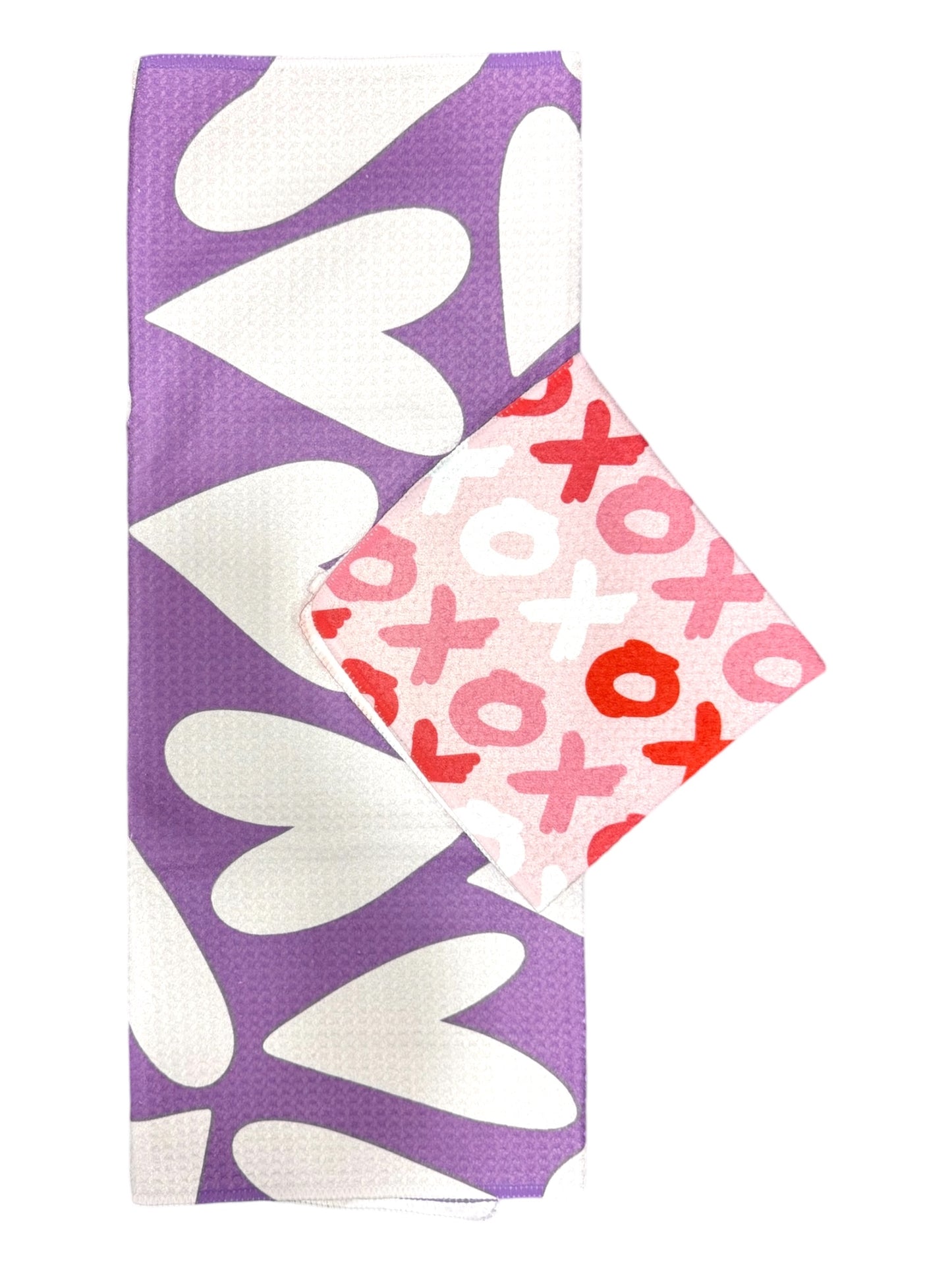 Sweetheart/XOXO: Single Sided-Hand Towel Washcloth Set