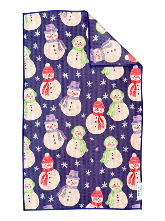 Snowy Smiles: Double-Sided Hand Towel