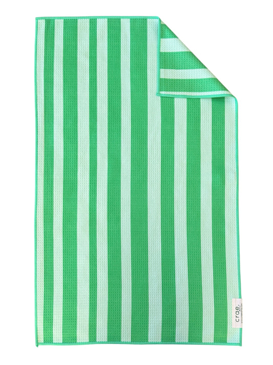 Lime Stripes: Double-Sided Hand Towel