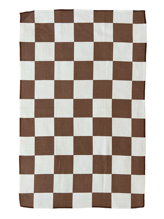 Chocolate Check: Single-Sided Hand Towel